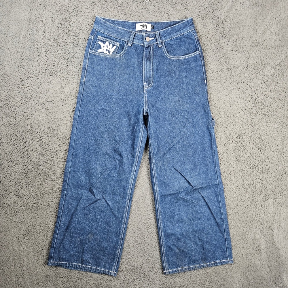 DEM Wide‎ Leg Carpenter Jeans Blue Denim Baggy Skater Mens S 30x26
